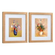 Dekwinn 8X10 Picture Frame Set Of 2 Oak Solid Wood Real Glass For Pictures 5X7