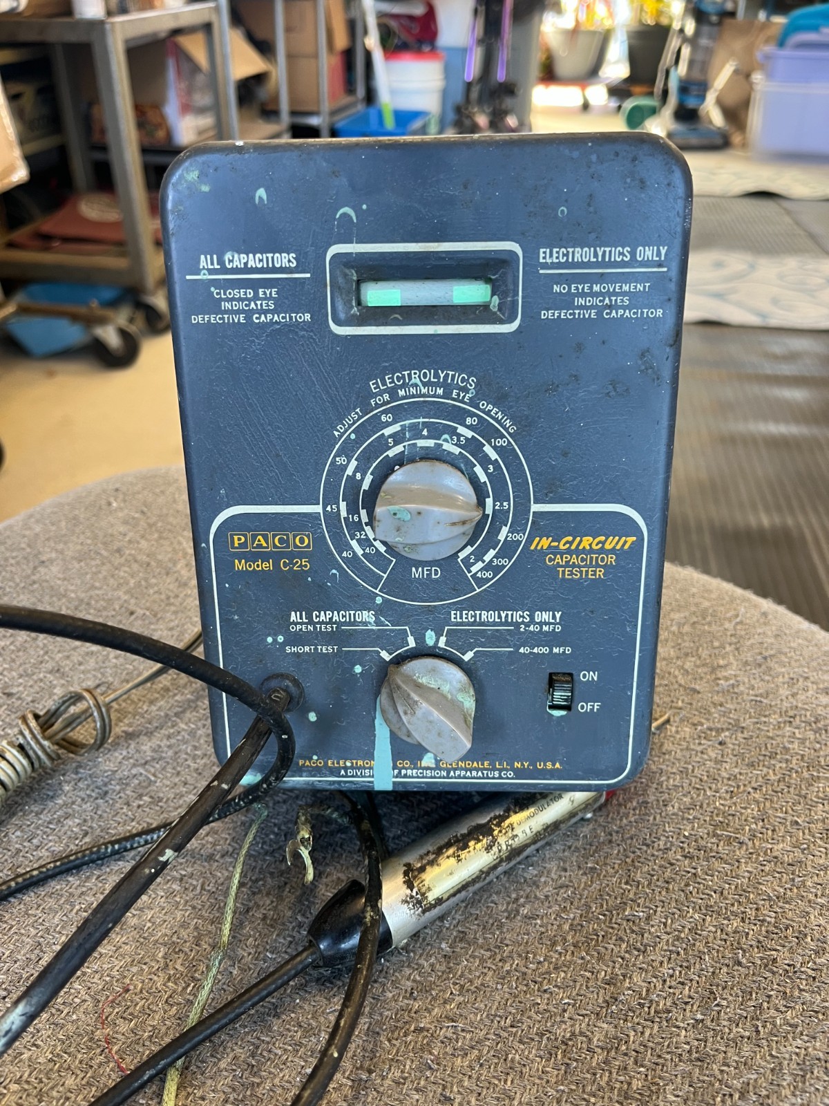 Paco Model C-25 "In-Circuit" Capacitor Tester Powers On