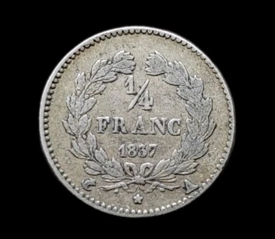 Louis Philippe Ier - Quart 1/4 de Franc 1837 A - Photo 1/2