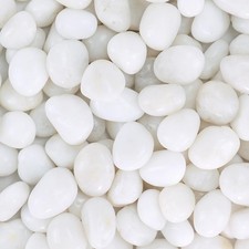 Decorative White Pebbles for Landscaping and Indoor Plants, 20lbs, 0.51.2 Inch