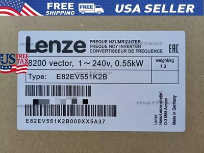 E82EV551K2B NEW LENZE E82EV551_2B 8200 Vector 1-240v 0.55kW Servo Drive