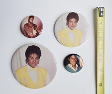 VINTAGE 1980's MICHAEL JACKSON PROMO BUTTON LOT MJ PIN THRILLER BEAT IT JACKET