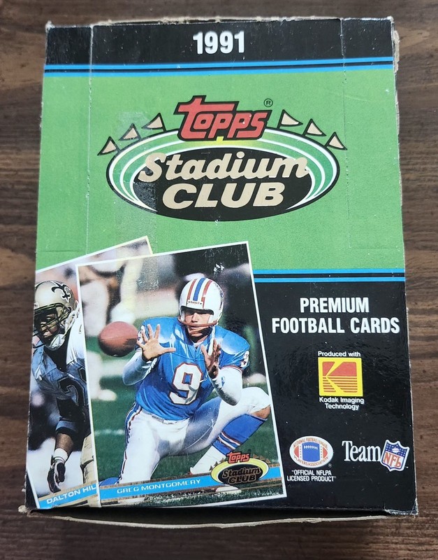 1991 topps stadium club football wax box