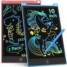TECJOE 10 Inch 2 Pack LCD Writing Tablet, Colorful Doodle Board Drawing Tablet f