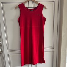 Vintage Polo Ralph Lauren Made In USA Pique Red Preppy Tank Dress Womens Medium