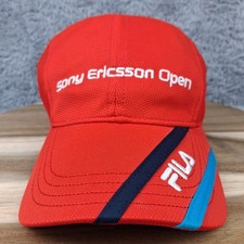 Vintage Sony Ericsson Hat Cap Strap Back Red Logo Tennis Miami Fila Mens