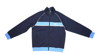 Sergio Tacchini Logo Track Jacket Maritime Blue Full Zip Comfort Style Men L NWT