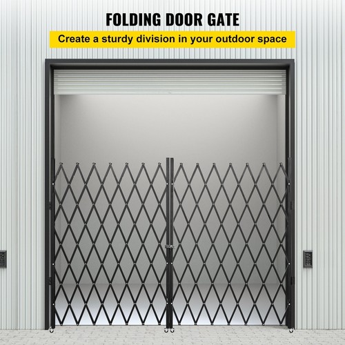 Double Folding Security Gate Folding Door Gate 5.1' H x 10.2' W Scissor Gate - Picture 2 of 13