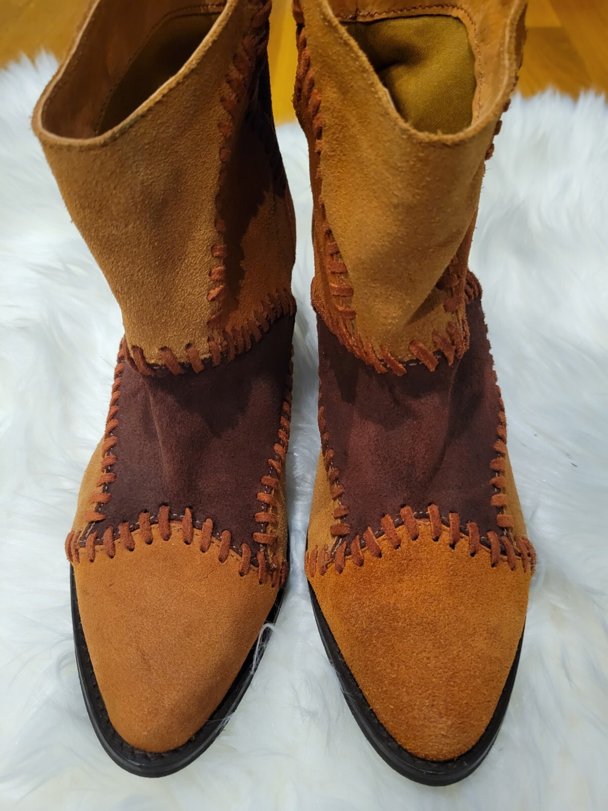 MUSSE AND CLOUD SUEDE PATCHWORK JAEDA WESTERN BOO… - image 1