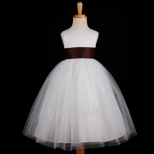 White Wedding Pageant Flower Girl Dress Many Colors 12M 18M 2 4 5/6 7/8 9/10 12 - Picture 4 of 31