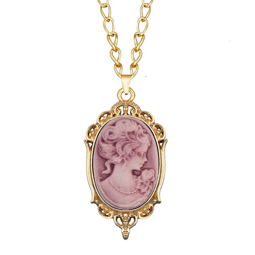 Wholesale Lot 10pcs Lady Cameo Necklace Mix Victoria Pendant Gold Color Jewelry - Picture 3 of 13