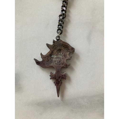 Square Final Fantasy VIII SQUALL SLEEPING LION HEART Silver Necklace 925 - Picture 2 of 2