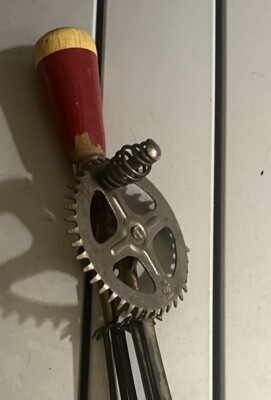 Vintage Ecko A&J Red High Speed Egg Beater Rotary Hand Mixer Portable Mixer