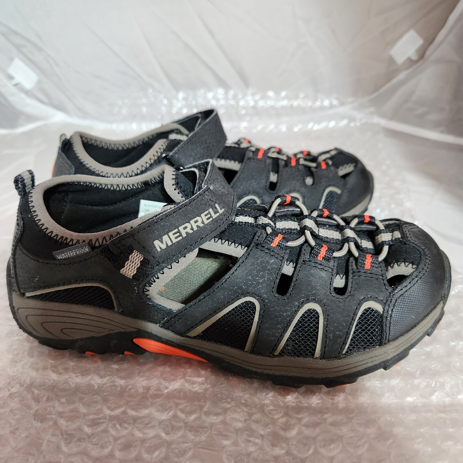 Sandali da trekking Merrell H2O Hiker grandi bambini taglia US 4 punta chiusa neri