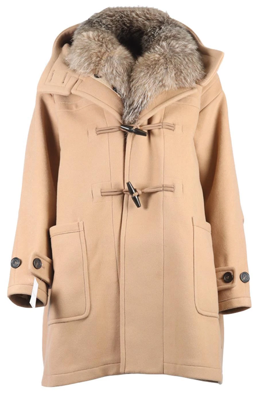 CAPPOTTO MONCLER MISTO PELLICCIA E LANA DI VOLPE UK 8