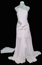 Juliette Dress White Wedding Formal Size 12 Bridemaid Full Length Prom Dress