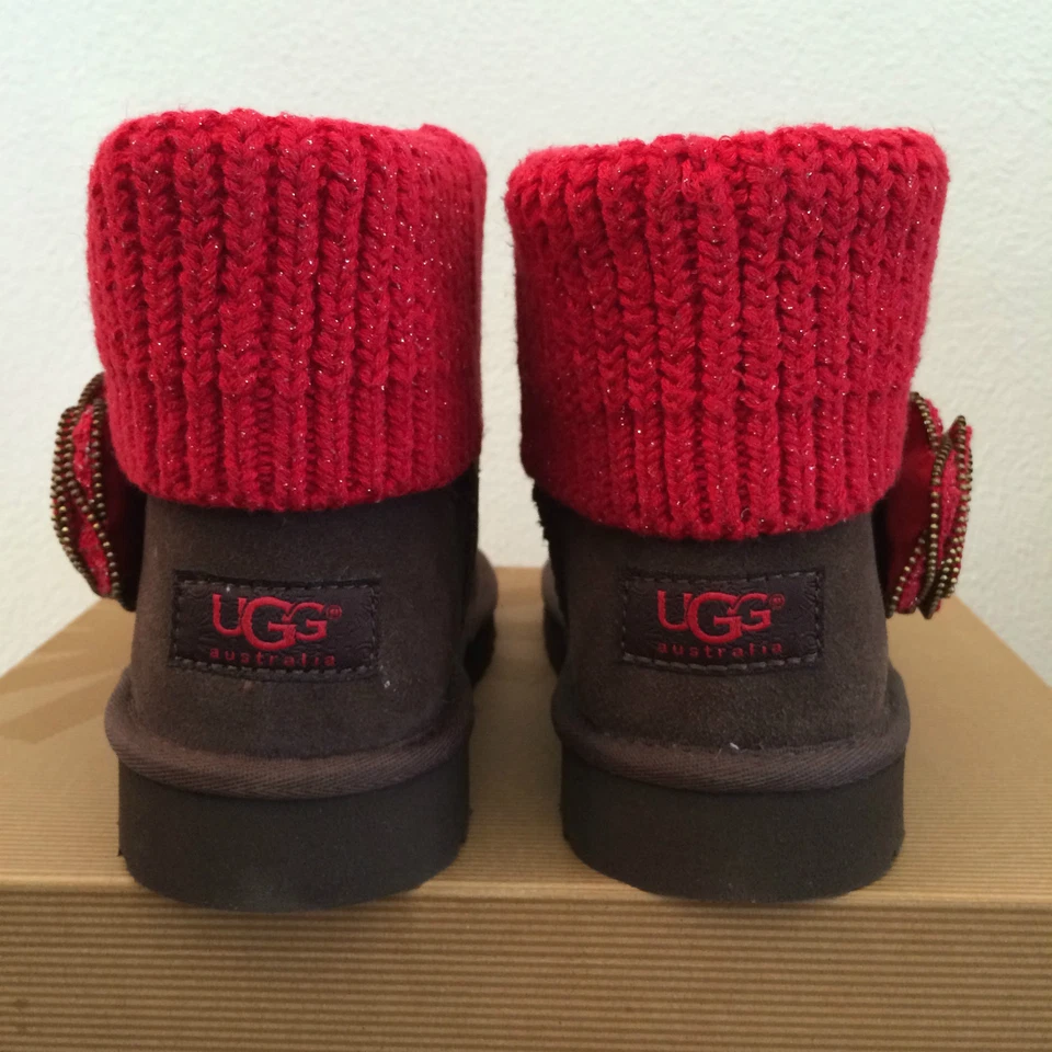 Botas UGG Invierno Southern Belle Marrón Rojo Mini Ajuste Para Mujer 5 Niños Niñas Jóvenes 3 Foto 3 de 4