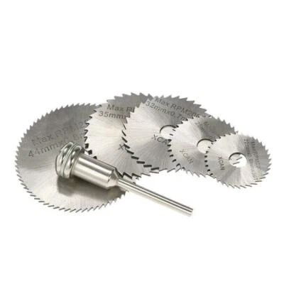 6Pcs Circular Saw Blade Cutting Discs Set Mandrel for Drill 22-50mm HSS HQ