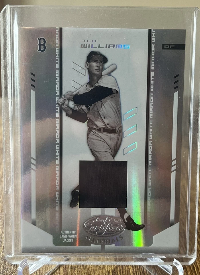 Parche reliquia de materiales certificados hoja Ted Williams 2004 serie #d 25/25 Medias Rojas Foto 3 de 3