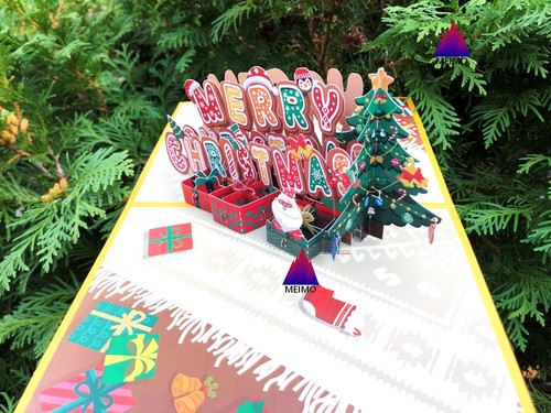 3D Pop Up Greeting Card Merry Christmas Santa Fun Holidays Family Friends Kids - Picture 5 of 8