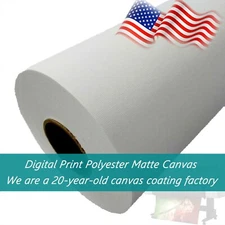 36"x40ft.roll，Polyester Inkjet Art Canvas for Wide Format Water-based Printer