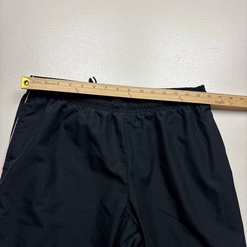 Champion Track Pants Womans L Black Pink Stripe Elastic Waist Gym Box Athletic - Picture 3 of 8