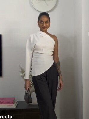 ZARA WOMEN RUCHED ASYMMETRIC SHIRT WHITE 0/0085/352 SZ M | eBay