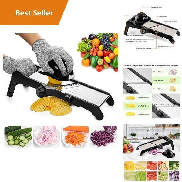 Mandoline Slicer Vegetable Chopper Cutter Adjustable French Fry Maker Julienne W