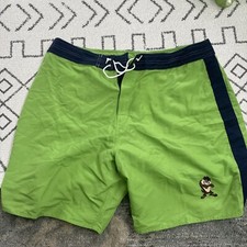 Vintage 1997 Taz Looney Tunes Shorts Green Bathing Suit Mens Size 38