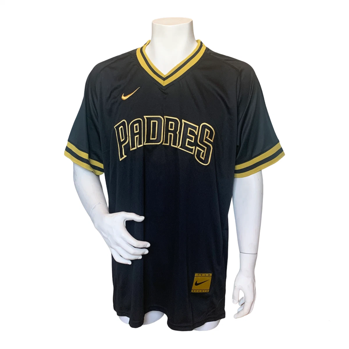 San Diego PADRES Stiched Jersey Black & Gold Size L Large 30x26