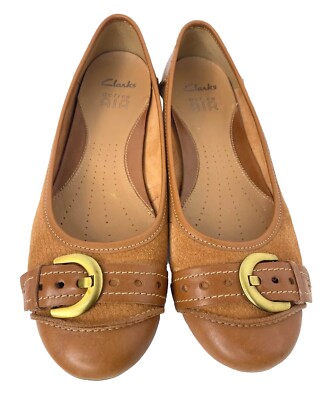 Clarks Shoes Women's Size Active Air Lockney Ice Brown Slip On