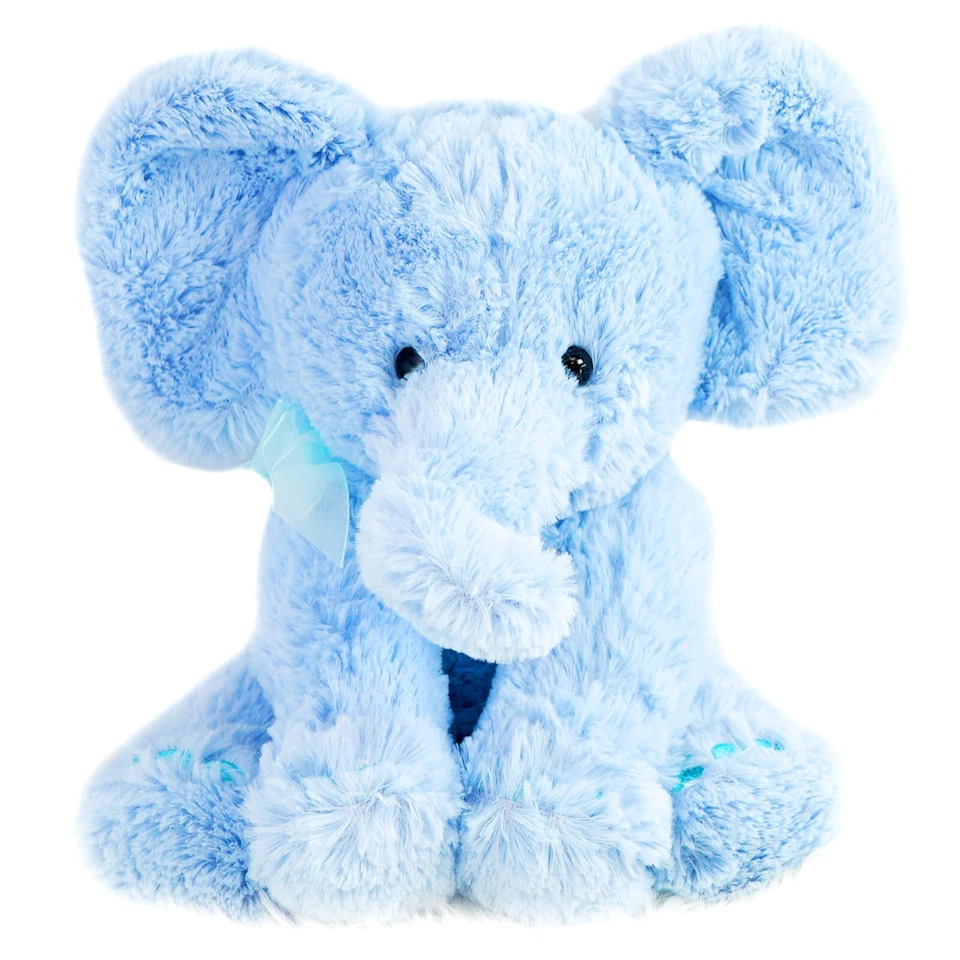 11" Plush Super Soft Elephant Teddy Bear Cuddling Baby Gift Toy with Ribbon