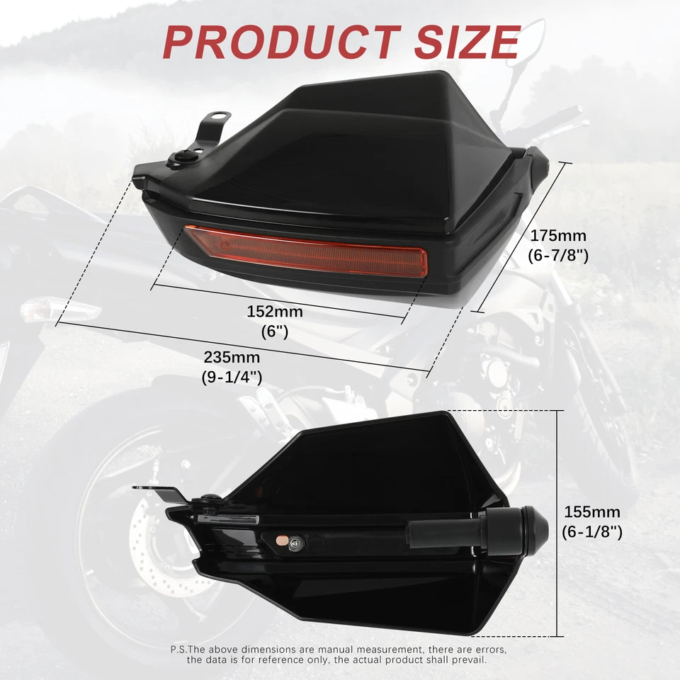 2x Black 7/8" Handguards Shield Windproof Protector For Triumph T120 Street Twin - Image 4 of 4