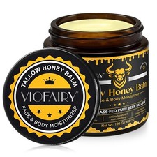Beef Tallow for Skin, Tallow and Honey Balm for Face - 100 Organic Grass-Fed Be