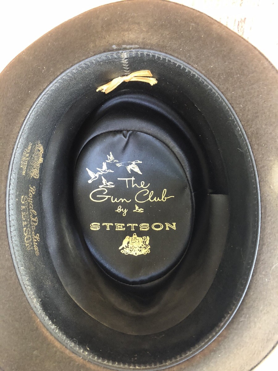 Vintage STETSON Gun Club Royal Deluxe Fedora Hat Brown Felt Vintage STETSON Gun Club Royal Deluxe Fedora Hat Brown Felt