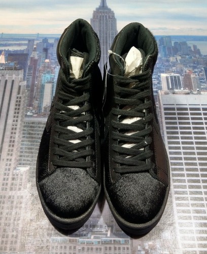 Converse Pro Leather Mid Top Pony Hair Triple Black Mens Size 4.5 165751c New - Picture 3 of 7