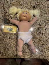Vintage Cabbage Patch Doll Not Played With Out Of Box No Clothes Blonde Yarn