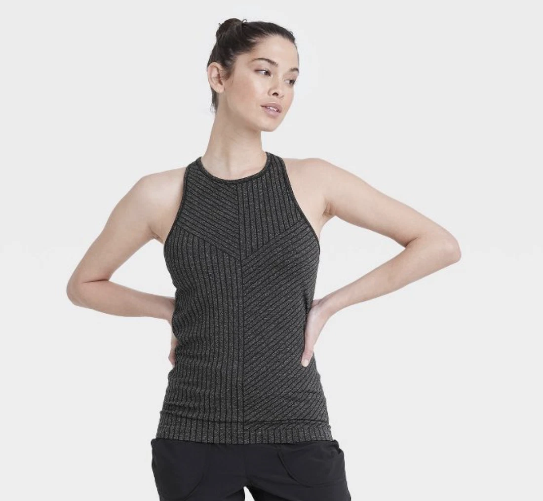 Women's Seamless High Neck Tank Top with Shelf Bra - All in Motion XS, NWT