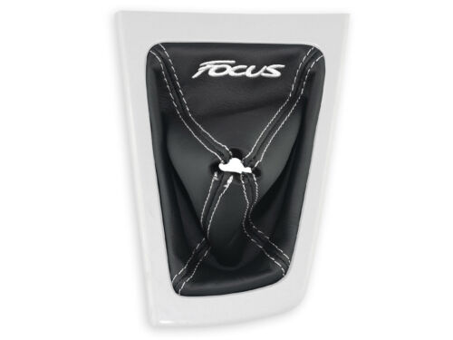 FOR FORD FOCUS 2011-2014 GEAR BOOT GAITER LEATHER EMBROIDERY WHITE - Picture 3 of 5
