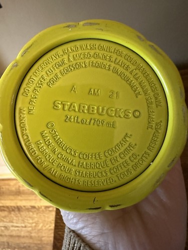 Starbucks Summer 2021 Stainless Steel Ombre Yellow Teal 24oz Tumbler mit Strohhalm - Bild 5 von 6