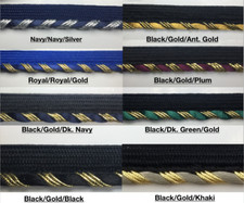 7/16" Metallic Piping with Lip Trim -18 Continuous Yards- Many Colors Available 