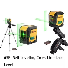 PREXISO Laser Level 65Ft Cross Line/Self Leveling Laser Level Plastic w/Battery