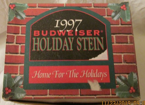 Budweiser 1997 Christmas Holiday Stein CS313 with COA NIB - Picture 7 of 11