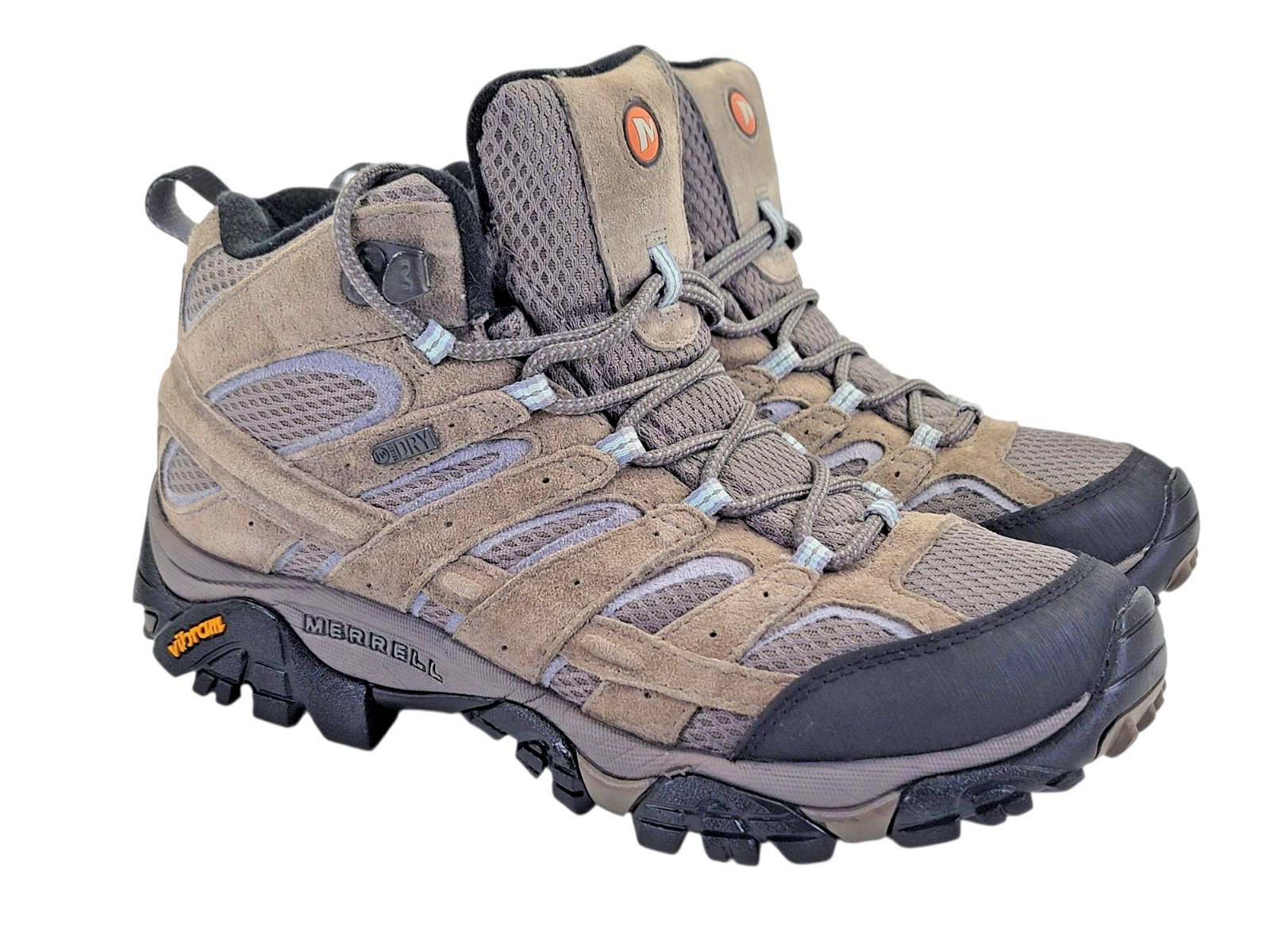 Merrell scarponi da trekking donna taglia 9 5 grigio Moab 2 metà impermeabili suole Vibram
