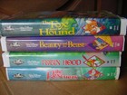 Disney Lot of 4 Black Diamond classic Vhs movie Beauty & Beast,Fox & hound,Robin