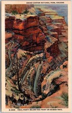 Grand Canyon Park Arizona Trail Party Below Yaki Point On Kaibab Trail Postcard
