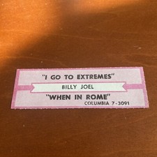 Billy Joel - I Go To Extremes / When In Rome Juke Box Strip