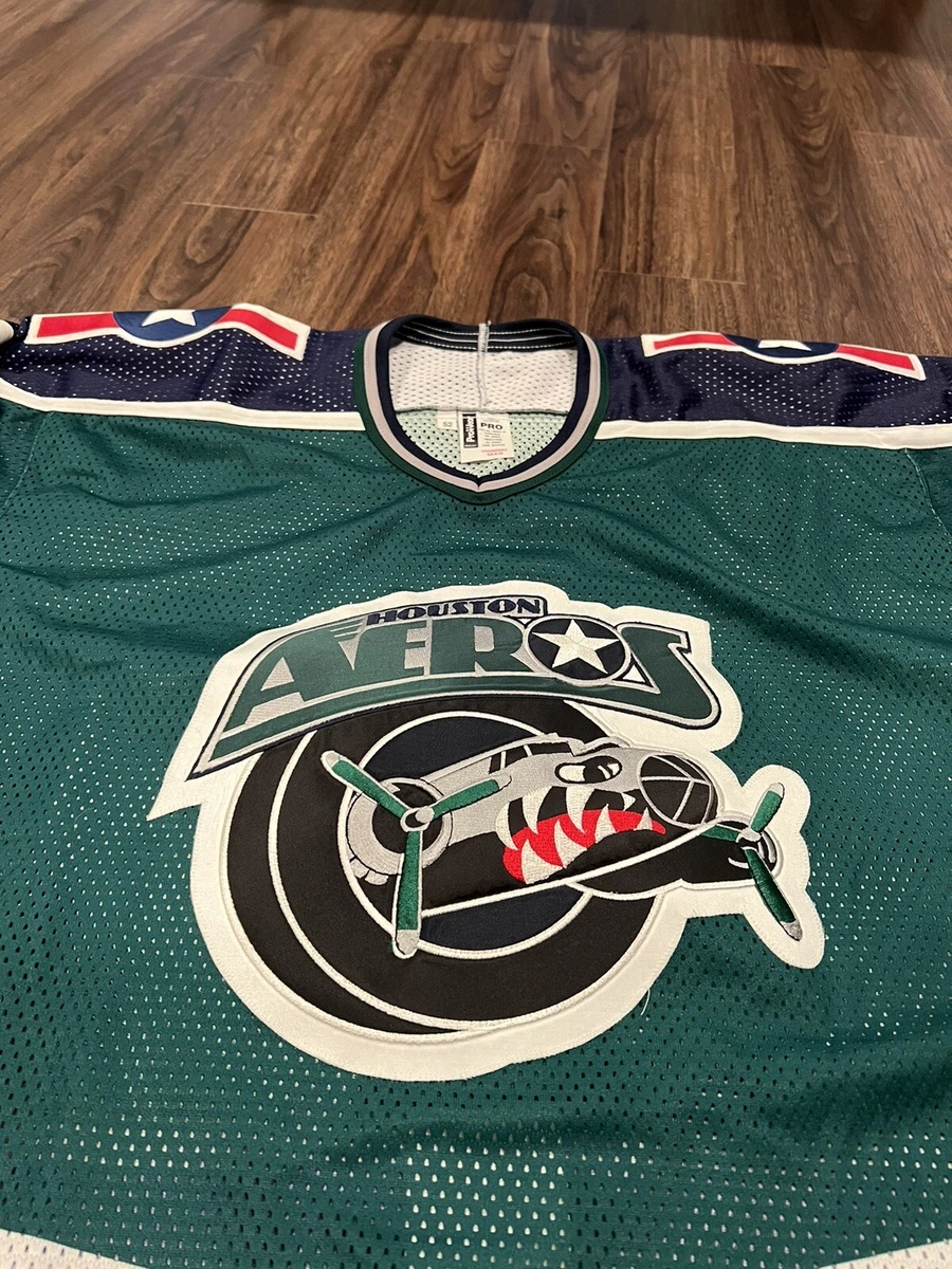 Bauer Authentic Houston Aeros Mesh IHL Hockey Jersey Vintage White Home 52  RARE