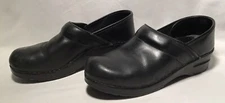 Dansko Womens Cabrio Clog Shoes Black Leather Slip On Wedge Heel US 7 1/2 Eur 38