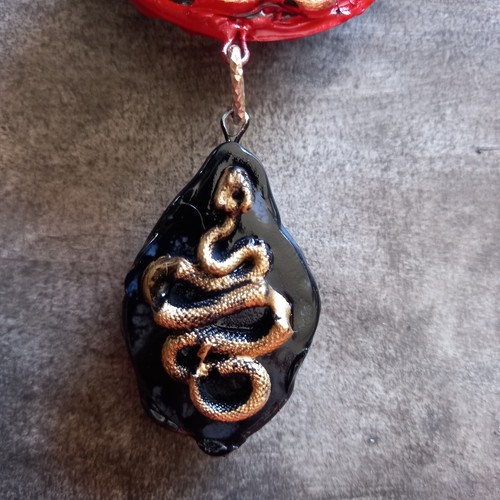 Jewelry Necklace Pendant Amulet Talisman Snow White Poison Apple Snakes Charm - Picture 7 of 24